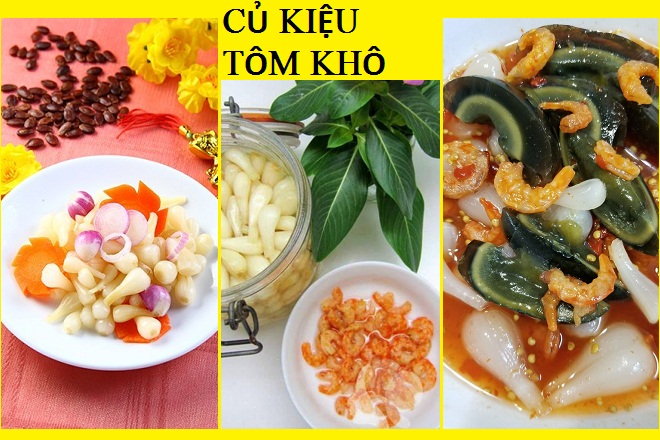 củ kiệu muối tôm khô ngày tết