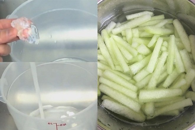 đun bí đao với phèn chua