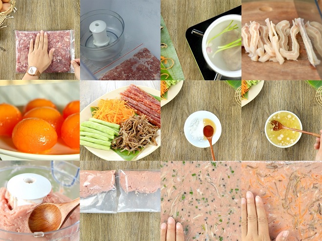 khâu sơ chế giò sống và nhân
