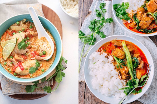lẩu gà kiểu thái ăn với bún hoặc cơm