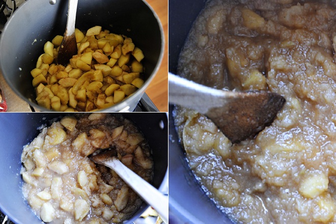 nấu táo chín mềm