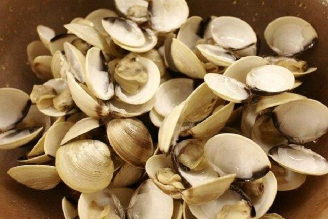 ngao mở miệng sau khi luộc