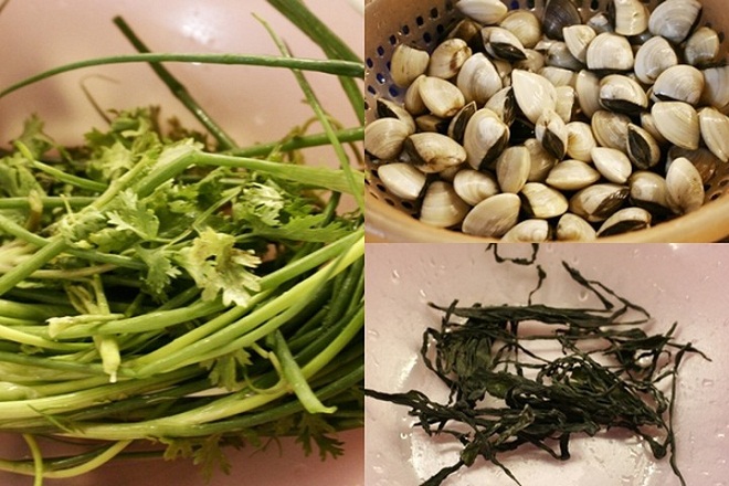 nguyên liệu nấu canh ngao rong biển