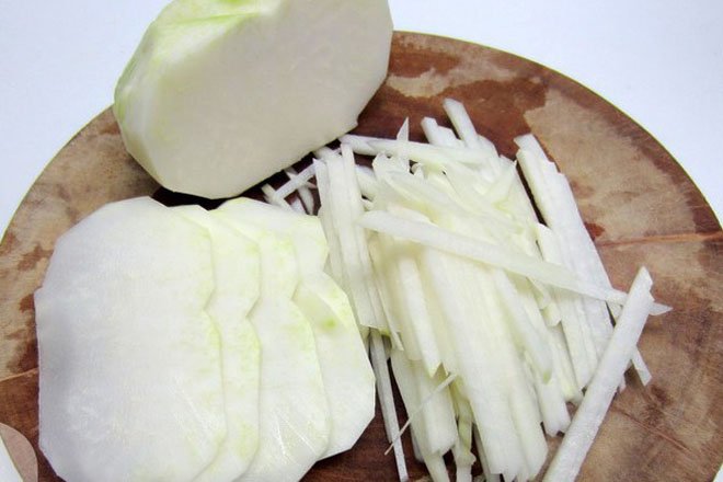 thái sợi su hào