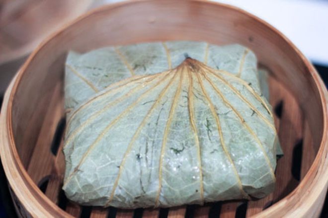 thành phẩm bánh chưng chay mới hấp