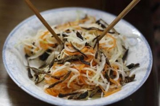 trộn nộm su hào khô bò