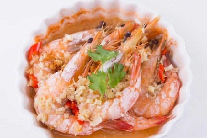 món tôm hấp tỏi