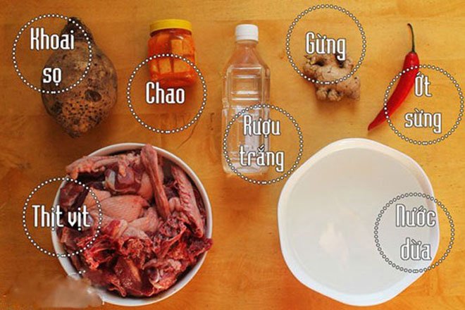 nguyên liệu làm vịt nấu chao