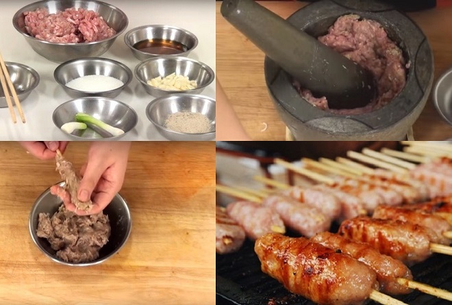 các bước ướp và nướng nem