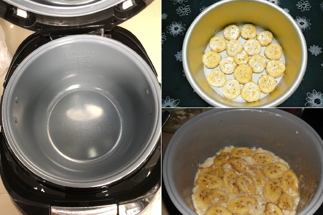 cách làm bánh chuối hấp bằng nồi cơm điện