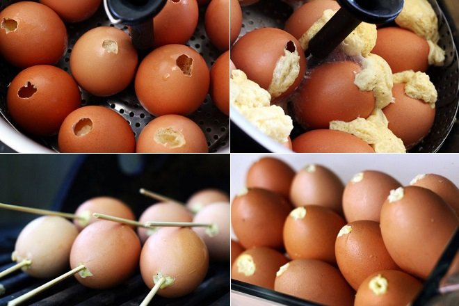 cách làm hột gà hấp nướng