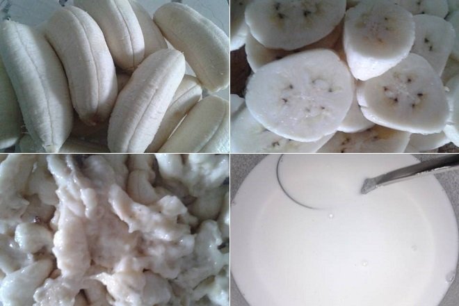 cách trộn bột năng làm bánh chuối hấp