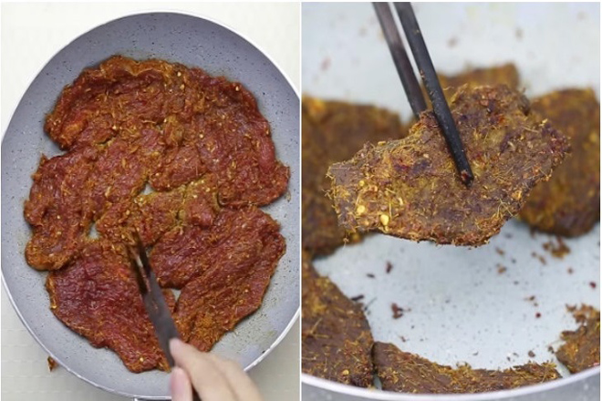 đun thịt bò khô miếng