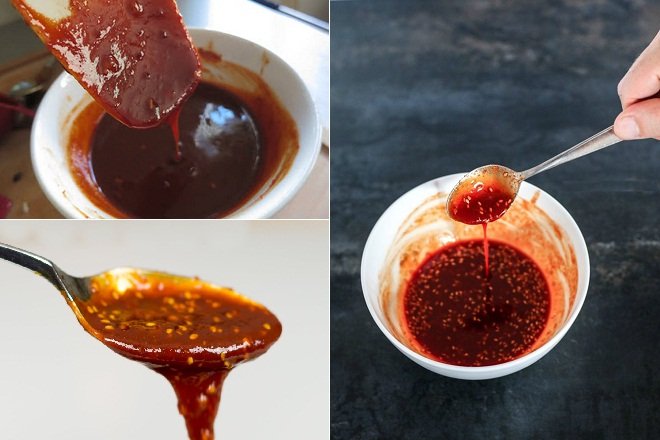 khuấy hỗn hợp nguyên liệu làm tương ớt ngọt cho-gochujang