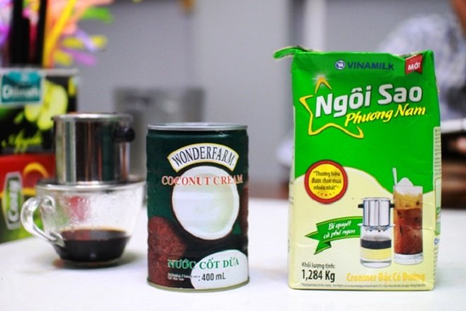 nguyên liệu làm bạc xỉu cafe cốt dừa
