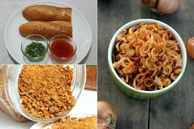 nguyên liệu làm bánh mì nướng muối ớt tôm