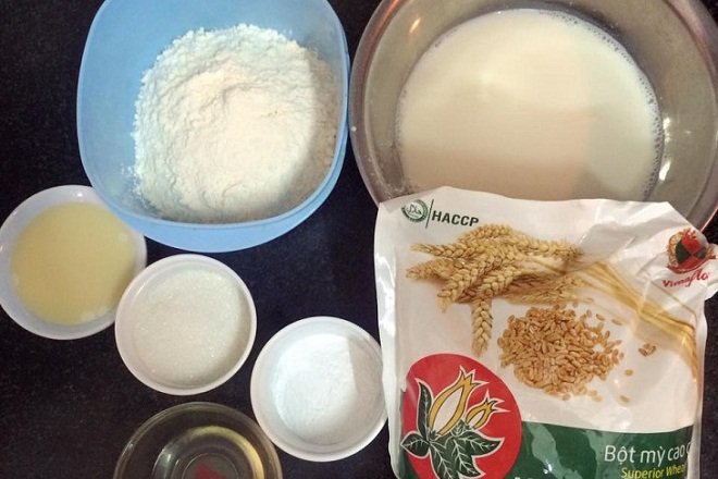 nguyên liệu làm bánh sữa tươi chiên giòn