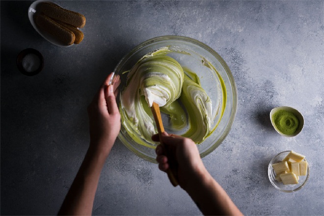 nguyên liệu làm bánh tiramisu trà xanh