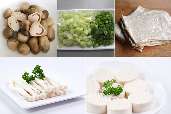 nguyên liệu làm chả giò nấm chay