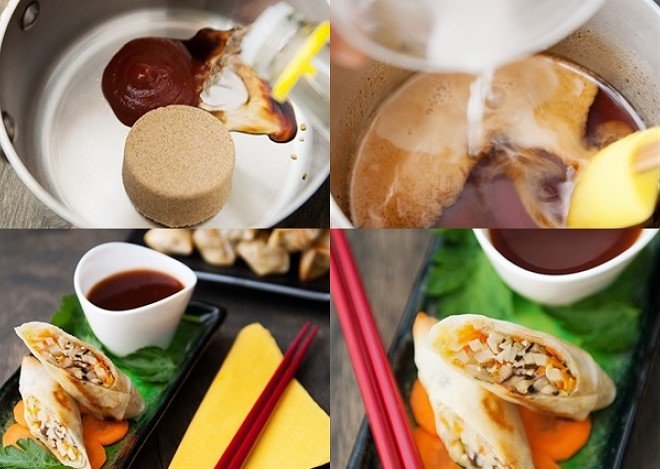 pha nước chấm ăn cùng chả giò