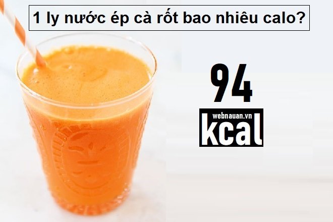 1 ly nước ép cà rốt bao nhiêu calo