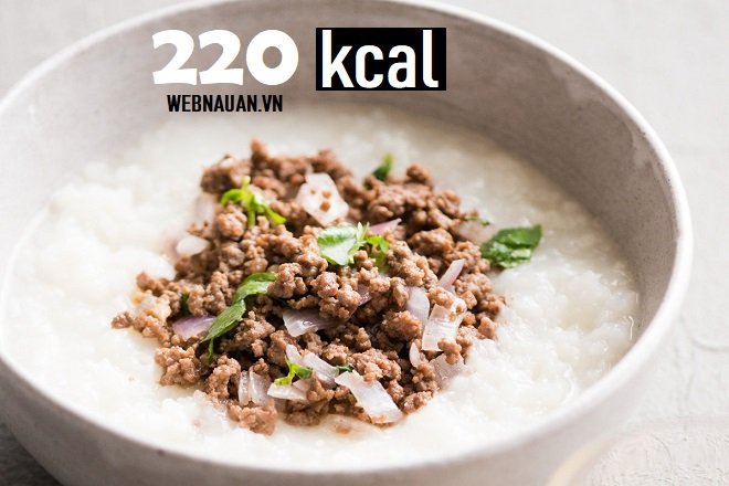 1 tô cháo thịt bò bao nhiêu calo