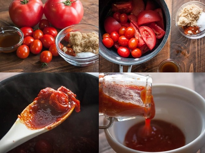 các thao tác làm tương cà chua từ giấm táo