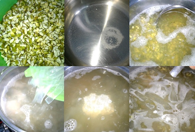 cách đun chè nha đam với đậu xanh