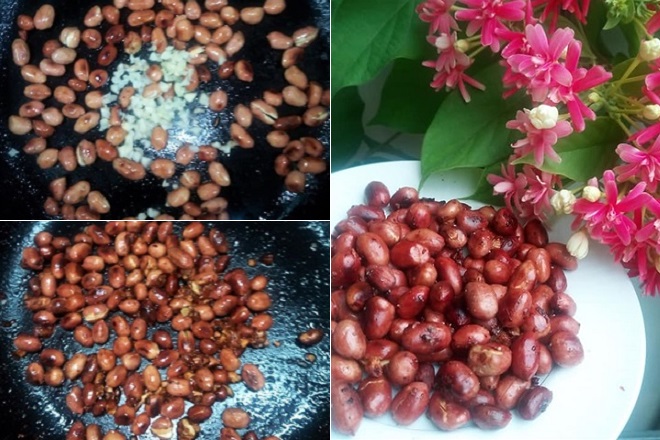 cách làm đậu phộng cháy tỏi không có ớt