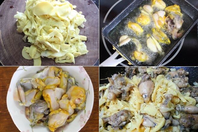 cách làm ếch xào măng cay