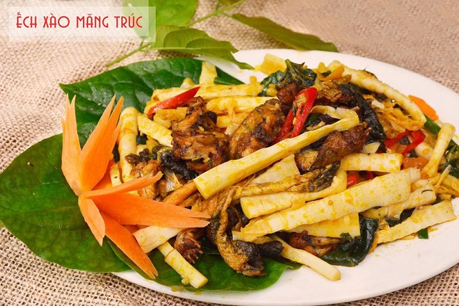 cách làm ếch xào măng trúc