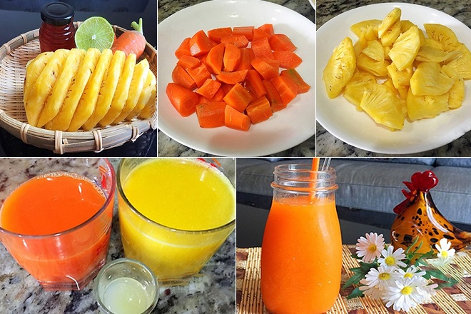 cách làm nước ép dứa cà rốt