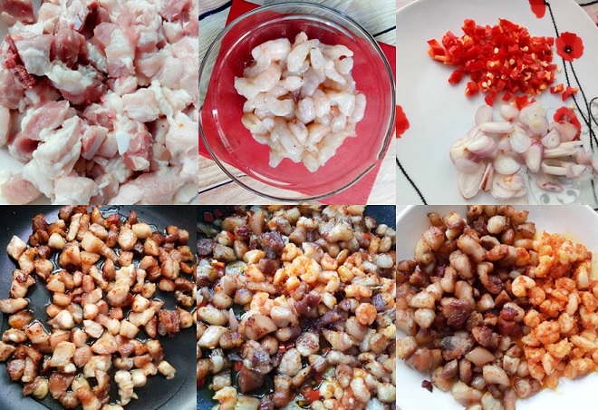 cách xào tôm thịt làm kho quẹt