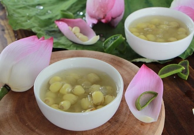 chén chè nha đam hạt sen bắt mắt