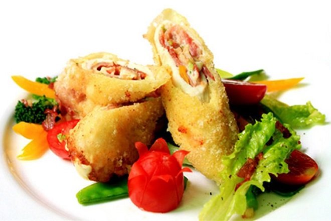 gà cuộn phô mai nướng
