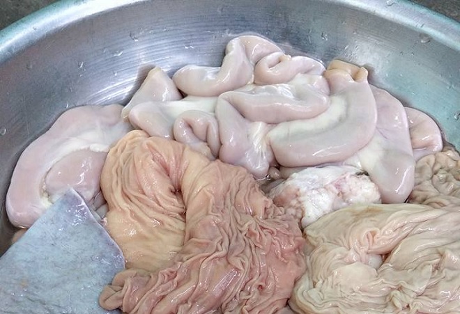 hỗn hợp lòng bò sống