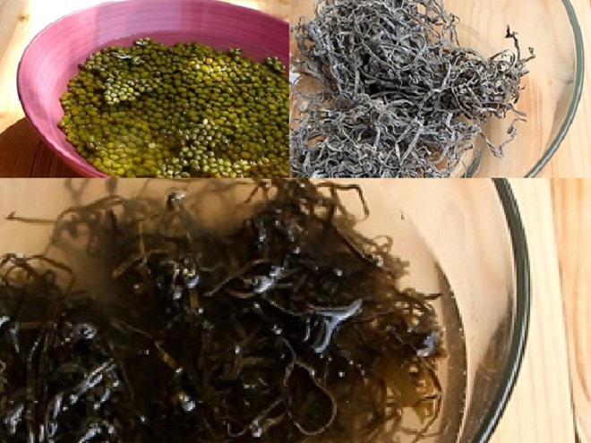 khâu ngâm đậu xanh và phổ tai