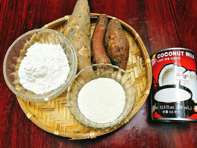 nguyên liệu làm bánh khoai lang kén