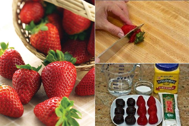 nguyên liệu làm ánh mochi dâu tây