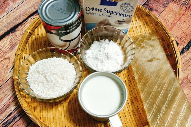 nguyên liệu làm bánh tuyết mochi