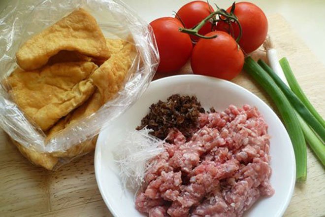 nguyên liệu làm thịt sốt cà chua đậu phụ
