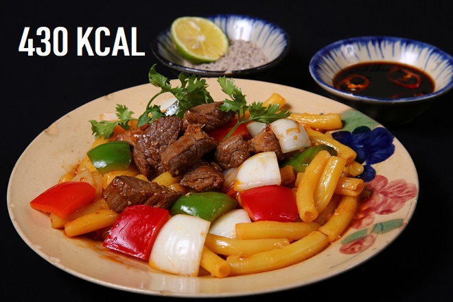nui xào bò bao nhiêu calo