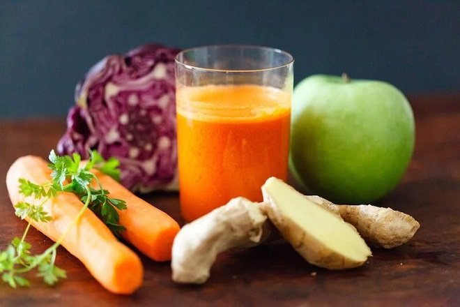 nước ép cà rốt bắp cải tím