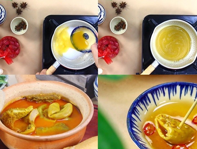 pha nước mắm chấm lòng bò