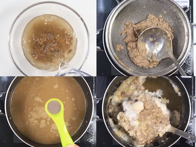 thao tác làm riêu cua