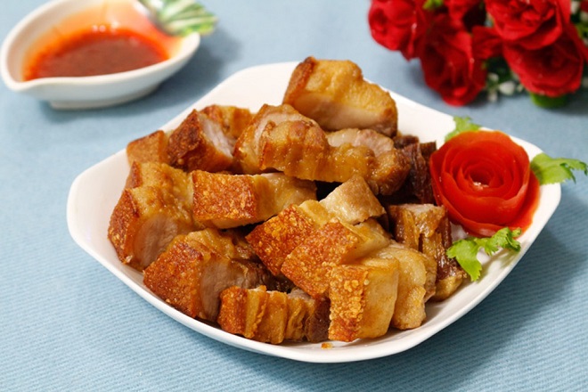 thịt ba chỉ chiên bột
