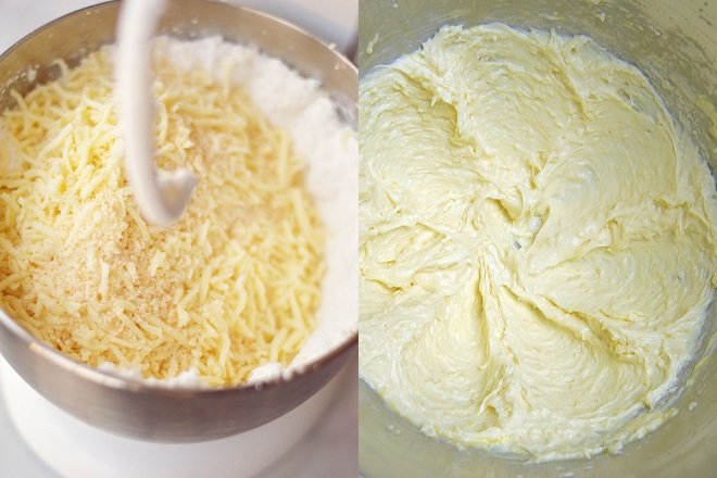 trộn phô mai với trứng sữa