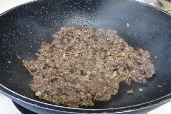 xào thịt bò bằm