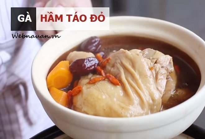 Thời gian nấu gà hầm hạt sen táo đỏ kỷ tử là bao lâu?
